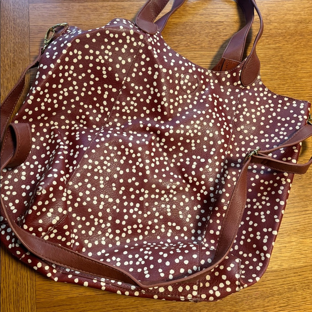 Polka dot maroon bag